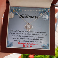 Soulmate Knot Pendant Necklace, Love Knot Necklace for Wife, 14k White Gold Finish Jewelry, Romantic Christmas Anniversary Present for Her