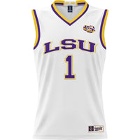 #1 LSU Tigers Lightweight Basketball Jersey - White