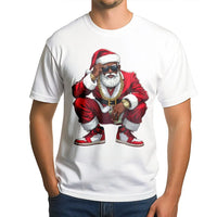 Hip Hop Christmas Graphic Tee, Black Santa T-Shirt, African American Santa Claus Shirt, Retro Urban Holiday Graphic T-Shirt Present for Him