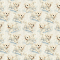 Snowflake Puppy Holiday Gift Wrap, Maltese Dog Christmas Wrapping Paper, Adorable Pet Winter Present Wrap, Dog Lover Christmas Gift Wrap Roll