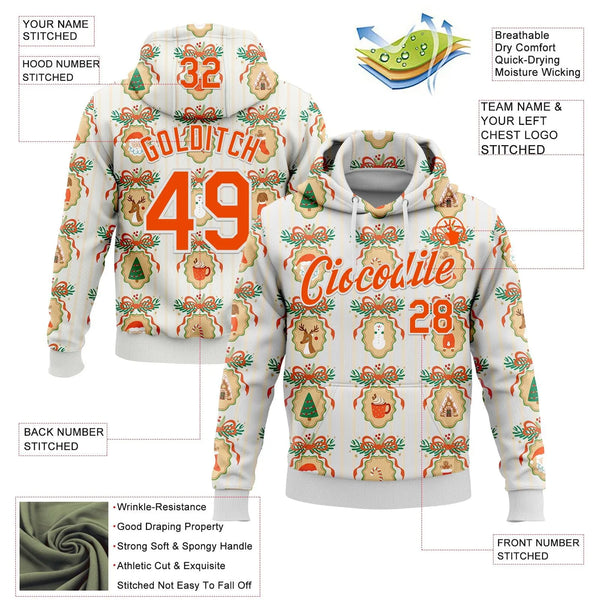Personalized Holiday Sports Hoodie, Custom Christmas Hoodie, Custom Name and Number Hoodie, Festive Game Day Pullover, Xmas S