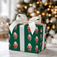 Athletic Santa Gift Wrap, Basketball Santa Christmas Wrapping Paper, Green Sports Wrapping Paper, Holiday Athlete Present Wrapping Paper