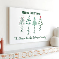 Custom Holiday Canvas Wall Art, Personalized Family Christmas Tree Canvas Print, Christmas Tree Canvas Decor, Holiday Family Present