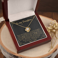 Dad to Daughter Love Knot Pendant, To My Daughter Love Knot Necklace, Cubic Zirconia Love Knot Jewelry, Birthday Christmas Keepsake Present