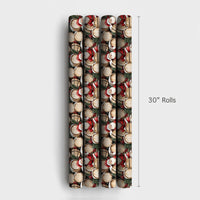 Rustic Holiday Bourbon Gift Wrap, Santa Whiskey Barrel Christmas Wrapping Paper, Vintage Santa Claus Wrapping Paper