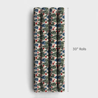 Red White Blue Tree Holiday Wrapping Paper, Americana Patriotic Christmas Wrapping Paper, Star Ornament Gift Wrap, Rustic Xmas Paper Roll