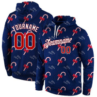 Personalized Name Number Holiday Sports Pullover, Custom Christmas Hoodie, Festive Christmas Graphic Hooded Sweatshirt