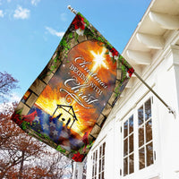 Nativity Scene Yard Flag, Christmas Begins with Christ Garden Flag, Religious Holiday Garden Flag, Double Sided Lawn Decor