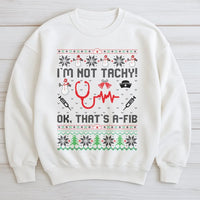 Humorous Medical Heart Rhythm Sweater, Nurse Ugly Christmas Sweatshirt, RN Holiday Graphic Crewneck, Nurse Practitioner Xmas Pullover