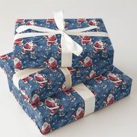 Ice Hockey Christmas Gift Wrap, Hockey Santa Wrapping Paper, Dark Blue Sports Holiday Gift Wrap, Winter Hockey Player Gift Wrapping Paper