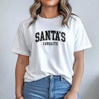 Distressed Varsity Christmas Shirt, Santa's Favorite T-Shirt, Vintage Holiday Graphic Tee, Retro Santa Claus Tee, Xmas Present for Family