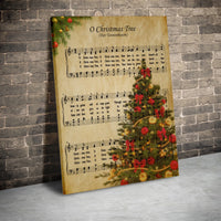 Christmas Sheet Music Wall Art, O Tannenbaum Canvas Print, Vintage Song Canvas Print, Xmas Music Lover Canvas Art, Holiday Wall Decor Present