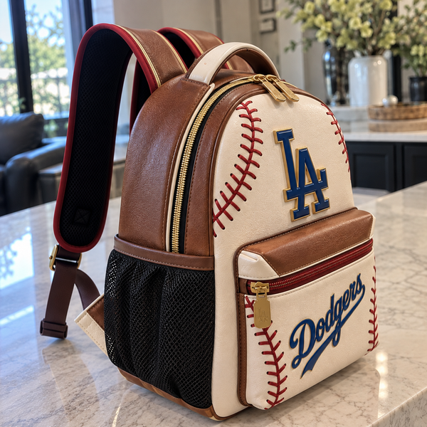LAD Heritage - Cream and Saddle Baseball Stitch Backpack - main