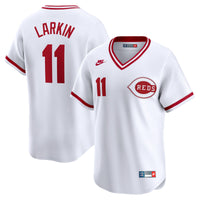 Cincinnati Reds Barry Larkin White Throwback Cooperstown Limited Jersey