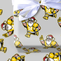 Sports Christmas Gift Wrap, Football Santa Wrapping Paper, Running Santa Holiday Paper, American Football Gift Wrapping Paper, Present Roll