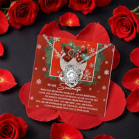 Christmas CZ Crystal Love Knot Pendant, Soulmate Love Knot Necklace, Romantic Wife Knot Necklace, Rotating Rose Box Love Knot Jewelry Present