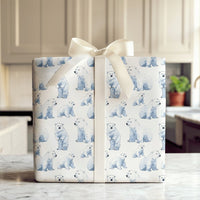 Watercolor Arctic Animal Gift Wrap, Polar Bear Wrapping Paper, Polar Bear Christmas Wrapping Paper, Adorable Winter Bear Wrapping Paper Roll