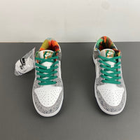 Low Top Sneakers, White Green Colorway, Lace Up Design, Casual Gift for Sneaker Fans