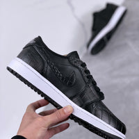 Low Top Golf Shoes, White Black Colorway, Lace Up Design, Casual Gift for Shoe Lovers