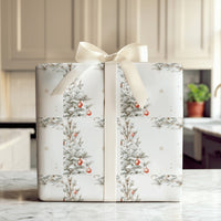 Watercolor Santa Hat Gift Wrap, Christmas Chipmunk Wrapping Paper, Adorable Woodland Animal Holiday Paper, Festive Xmas Gift Wrapping Roll