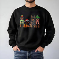 Adorable Festive Dogs Holiday Sweater, Rottweiler Christmas Sweatshirt, Dog Lover Crewneck, Winter Pup Pullover, Xmas Animal Lover Present