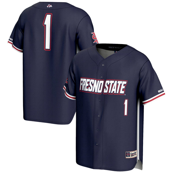 #1 Fresno State Bulldogs Lightweight Baseball Jersey - Navy