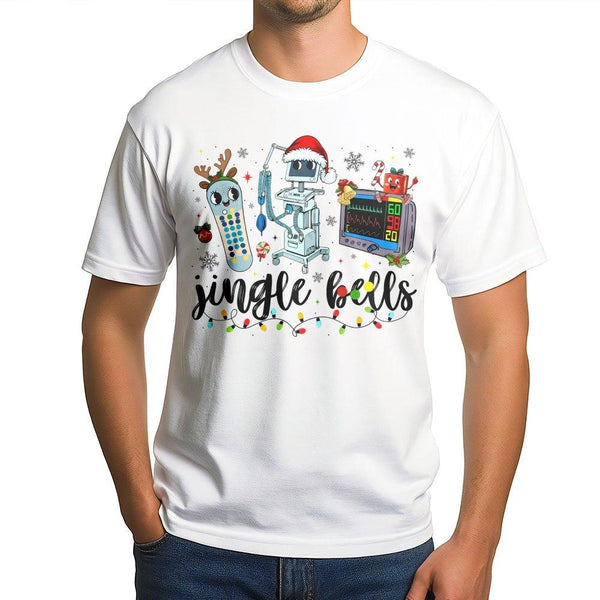 Medical Holiday Monitor Tee, Christmas Nurse T-Shirt, Adorable RN Cardiac Graphic Shirt, Nursing Student Christmas Top, Healt