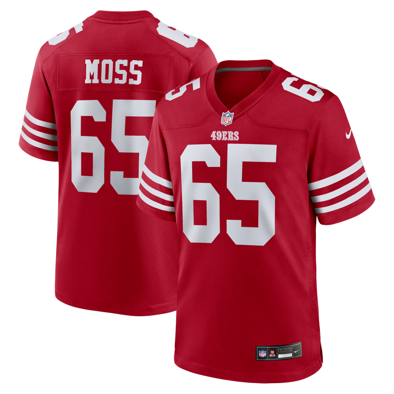 San Francisco 49ers Drew Moss Scarlet Team Game Jersey