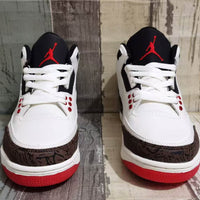 Low Top Sneakers, White Brown Red Colorway, Lace Up Design, Casual Gift for Sneaker Fans