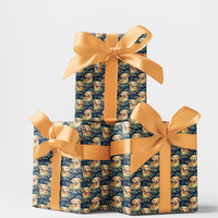Watercolor Puppy Holiday Gift Wrap, Golden Retriever Christmas Wrapping Paper, Festive Dog Present Paper, Winter Dog Lover Wrapping Paper