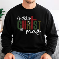 Christian Cross Merry Christ-Mas Crewneck, Religious Christmas Sweatshirt, Faith Holiday Sweatshirt, Scripture Graphic Pullover Present