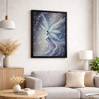 Ethereal Angel Canvas Print, Winter Fairy Wall Art, Textured Fantasy Fairy Canvas, Christmas Angel Wall Decor, Holiday Fantasy Lover Present