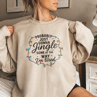 Humorous Christmas Lights Holiday Sweater, Probably Just Gonna Jingle Sweatshirt, Comfy Xmas Graphic Crewneck, Adorable Winter Pullover Present