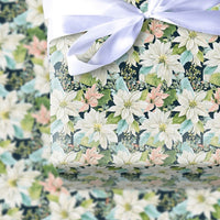 Floral Christmas Gift Wrap, Watercolor Poinsettia Wrapping Paper, Botanical Holiday Wrapping Paper, Elegant Winter Present Gift Wrap