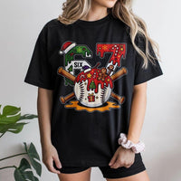 Festive Number 67 Baseball Shirt, Christmas Baseball 67 T-Shirt, Holiday Sports Graphic Tee, Baseball Player Christmas T-Shirt, Coach Present