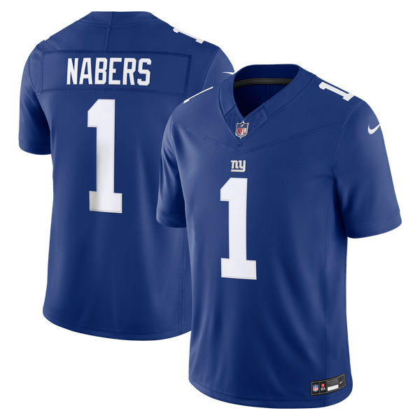 New York Giants Malik Nabers Royal Team Stitched Limited Jersey