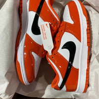 Low Top Skate Shoes, White Black Orange Colorway, Lace Up Design, Casual Gift for Shoe Lovers