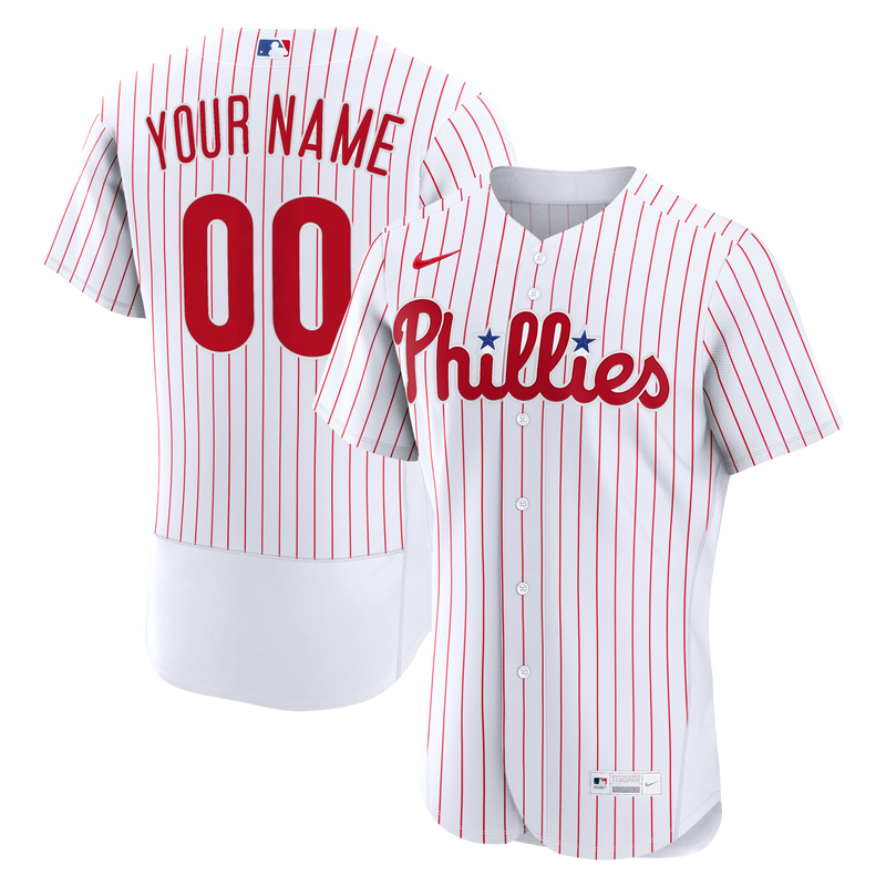 Philadelphia Phillies White Home Authentic Custom Jersey