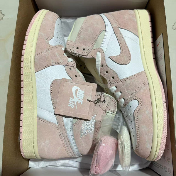 Retro High Top Sneakers, White Pink Colorway, Lace Up Design, Casual Gift for Sneaker Fans