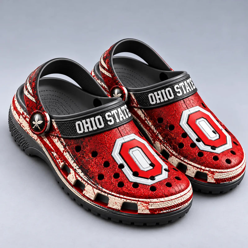 OSU Block O - Scarlet Clogs With Bold Presence