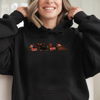 Humorous Wiener Dog Santa Hat Sweatshirt, Dachshund Christmas Hoodie, Holiday Doxie Lover Pullover, Adorable Festive Animal Hooded Sweater