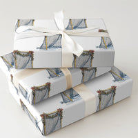 Watercolor Hockey Goal Net Gift Wrap, Christmas Hockey Wrapping Paper, Winter Sports Holiday Wrapping Paper, Ice Hockey Fan Xmas Gift Wrap