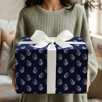 Navy Blue St Nick Holiday Gift Wrap, Vintage Santa Claus Christmas Wrapping Paper, Retro Santa Wrapping Paper Roll, Xmas Present Wrap
