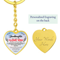 Sentimental Message Keepsake Keychain, Granddaughter Heart Keychain, Granddaughter Birthday Present from Grandma, Meaningful Christmas Present