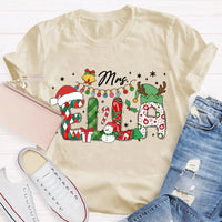 Personalized Snowman Holiday Shirt, Custom Snowman Christmas T-Shirt, Santa Hat Snowman Tee, Adorable Xmas Graphic T-Shirt, Winter Holiday Present