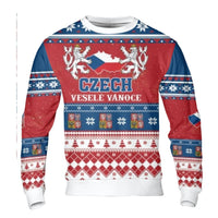 Czech Coat of Arms Ugly Sweater, Czech Republic Ugly Christmas Sweater, Traditional Heritage Holiday Sweater, Prague Festive Xmas Crewneck