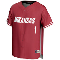 #1 Arkansas Razorbacks Lightweight Baseball Jersey - Cardinal
