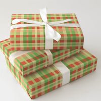 Red and Green Checkered Gift Wrap, Christmas Plaid Wrapping Paper, Festive Holiday Gift Wrapping Paper, Tartan Winter Present Wrap Roll