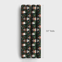 Festive Pine Holly Berry Gift Wrap, Bernese Mountain Dog Christmas Wrapping Paper, Holiday Dog Lover Present Paper, Winter Gift Wrap Roll