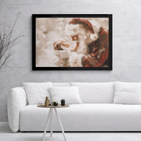 Impressionist Santa Painting Print, Santa Claus Holding Baby Canvas Art, Vintage Christmas Canvas, Holiday Wall Decor, Xmas Canvas Print